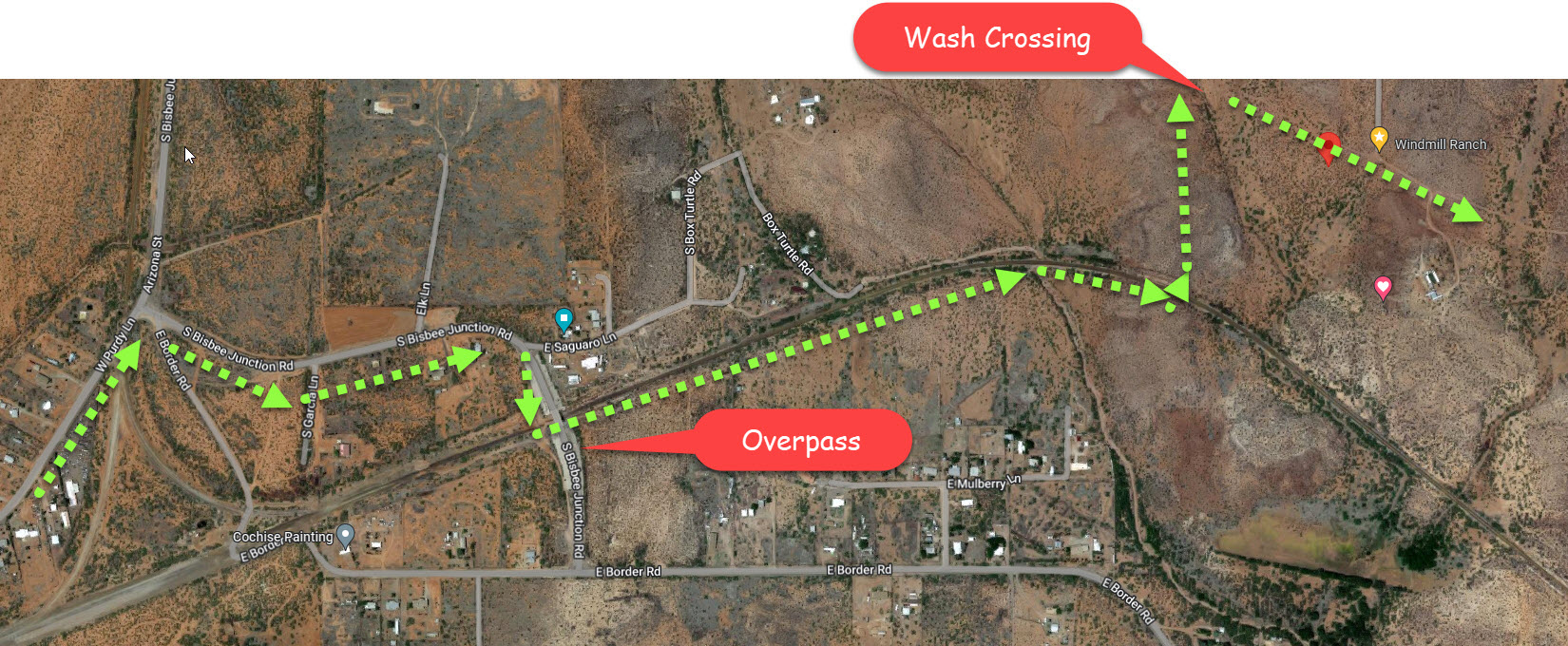 Map from Bisbee Junction
